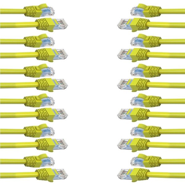 12PK Cruxtec 0.5m CAT6/RJ45 Network Lead Cable LAN Ethernet Internet Cord Yellow