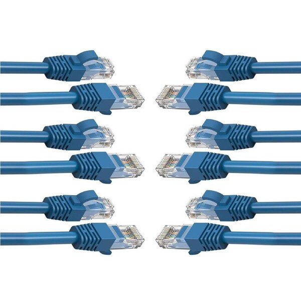 6PK Cruxtec 2m CAT6/RJ45 Network Lead Cable LAN Ethernet Internet Router Cord BL