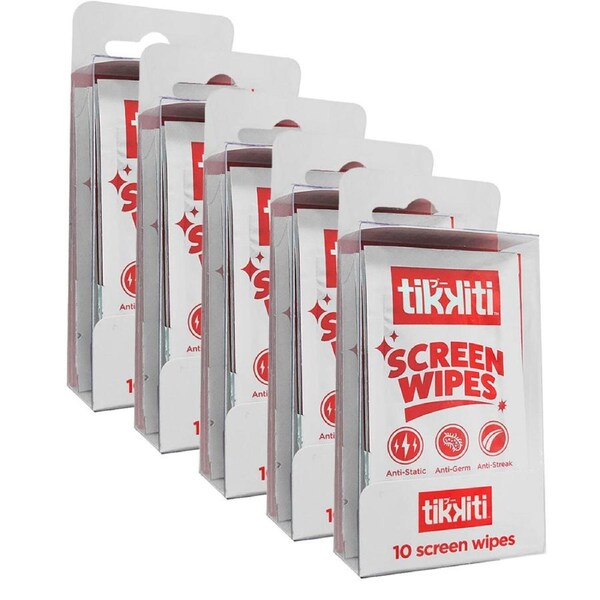 50pc Tikkiti Disposable Screen Cleaning Wipes/Cloths for Smartphones/Tablets