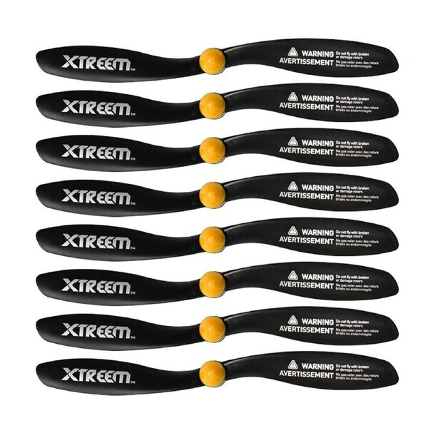 8pc Xtreem FlyEye Rotor Blades Front/Rear Propeller Accessories for Drone Black