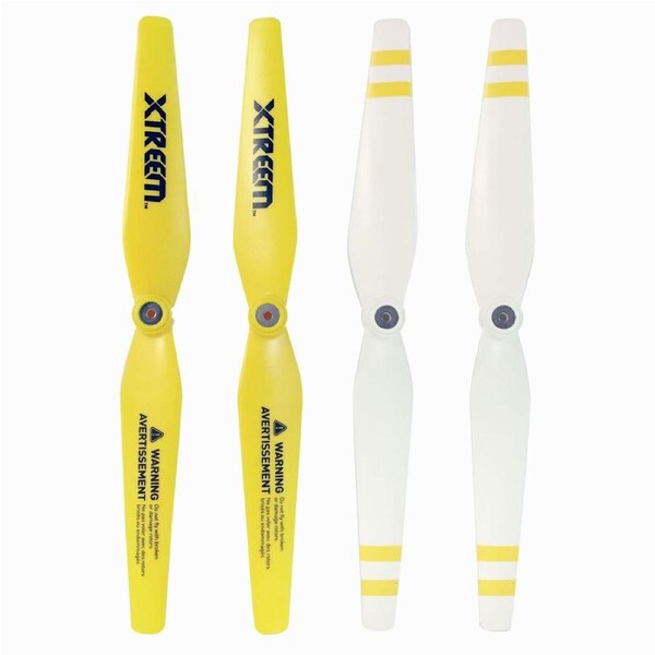 4pc Xtreem Sky Ranger Rotor Blades Front/Rear Propeller for Drone White/Yellow