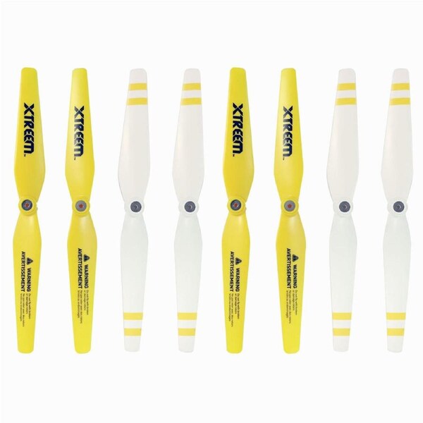 8pc Xtreem Sky Ranger Rotor Blades Front/Rear Propeller for Drone White/Yellow