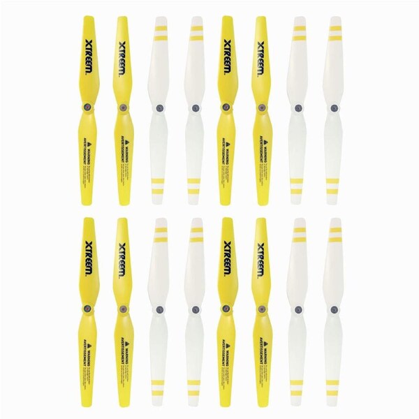 16pc Xtreem Sky Ranger Rotor Blades Front/Rear Propeller for Drone White/Yellow