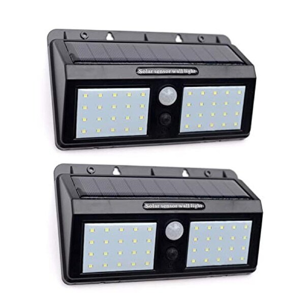 2 Pack Solar Motion Sensor Lights Outdoor - 40 LED Wireless Waterproof Solar Wall Outside Lighting