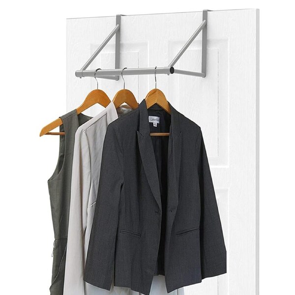 Over The Door Closet Rod Hanger, Door Hook Clothing Rack Drying Rack