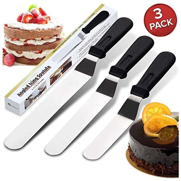 Angled Metal Icing Spatula 3-pack