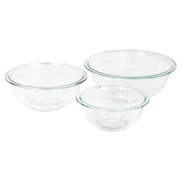 Glass Mixing Bowls, (3-Piece Set), 946mL, 1.4L and 2.3L