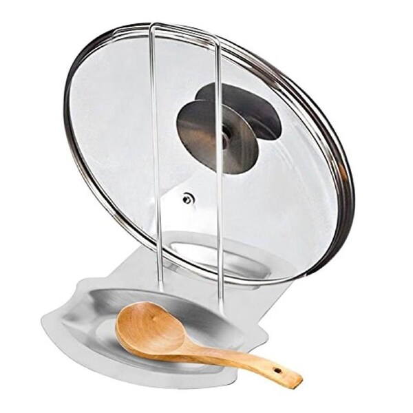 Lid and Spoon Rest, Lid Rest Holder Pan Pot Cover Lid Rack Kitchen Organizer