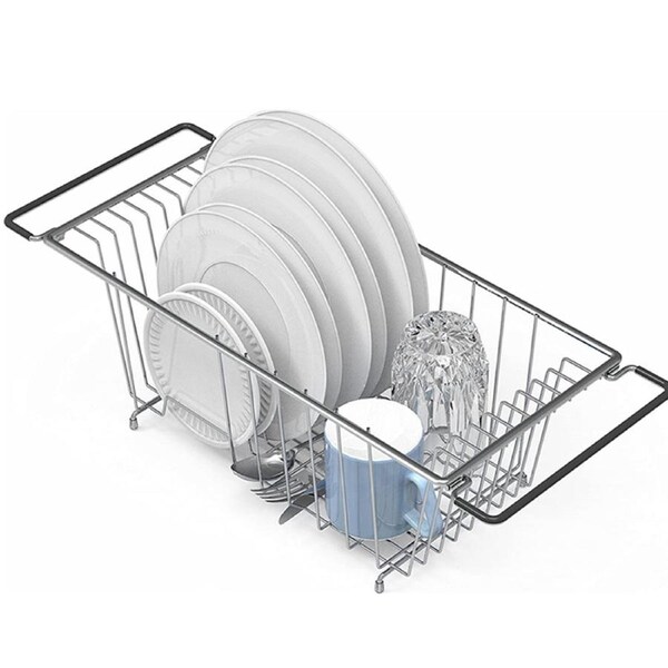 Over Sink Counter Top Dish Drying Rack, Dish Drainer Rack/Basket for Kitchen,Cutlery, Utensils