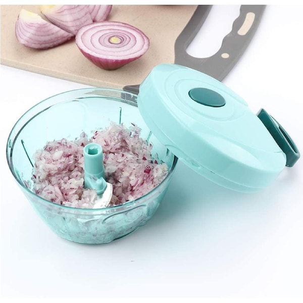 Vegetable Chopper Slicer,Easy Pull Vegetable Cutter Hand Held Processor/Blender