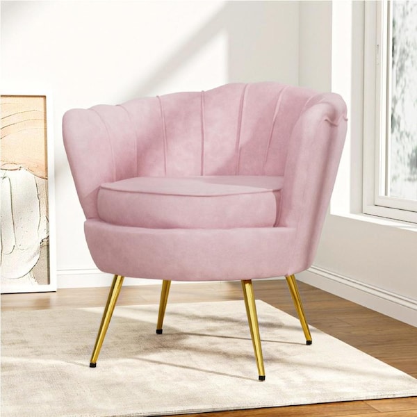 1x Artiss Armchair Velvet Pink Callista