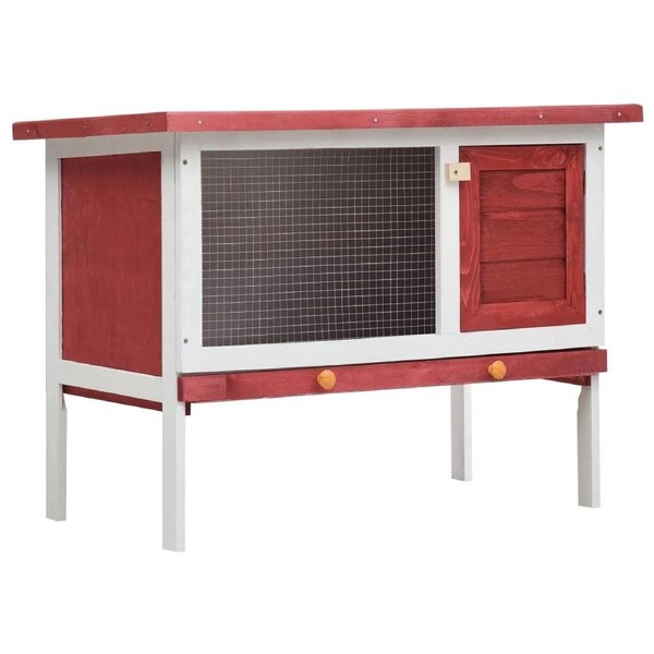 Outdoor Rabbit Hutch 1 Layer Red Wood vidaXL