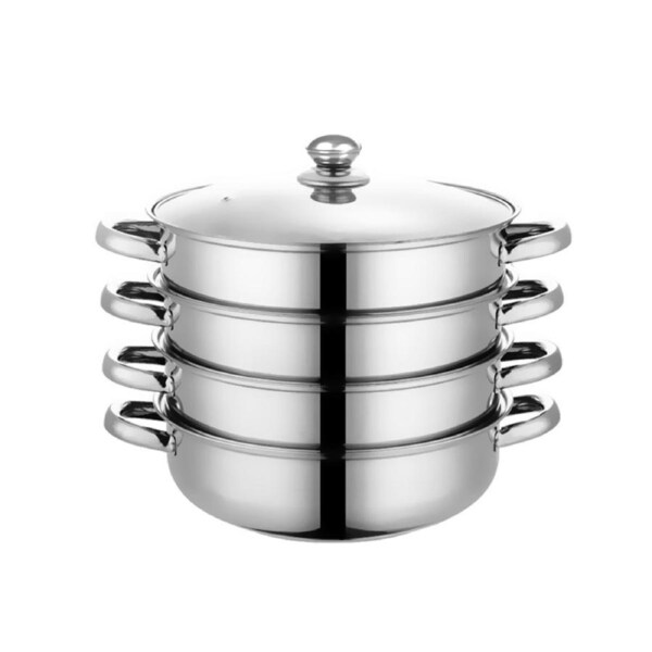 Toque Stainless-Steel Steamer Meat Vegetable Cookware Hot Pot Kitchen 4 Tier