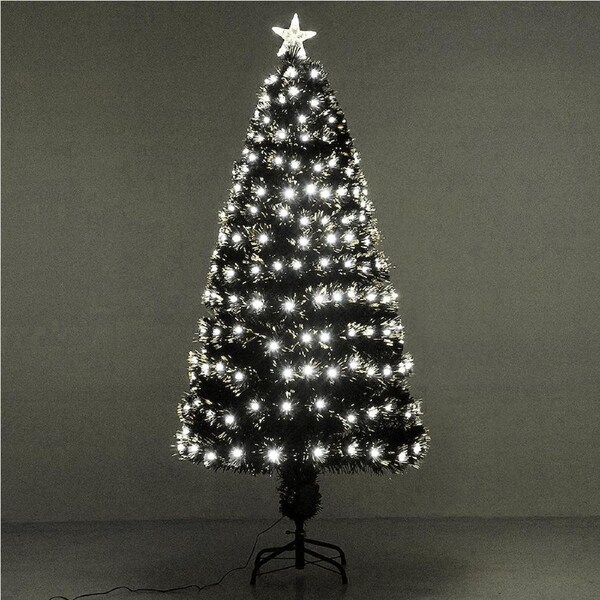 Christmas Tree Artificial Fibre Optic Tree 180cm 6ft LED Light Animated Light Up Tree Decoration 180cm Cool White