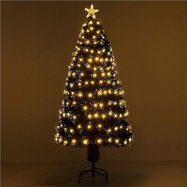 Christmas Tree Artificial Fibre Optic Tree 180cm 6ft LED Light Animated Light Up Tree Decoration 180cm Warm White