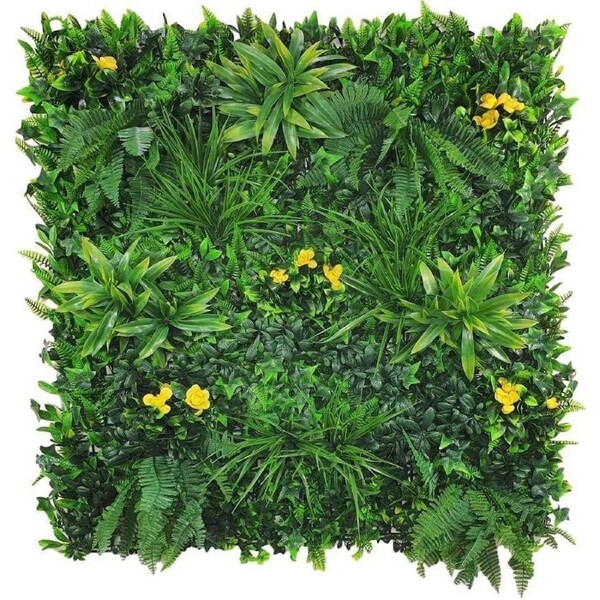 Luxury Yellow Rose Vertical Garden Green Wall Panel 1m x 1m – SGS UV Resistant