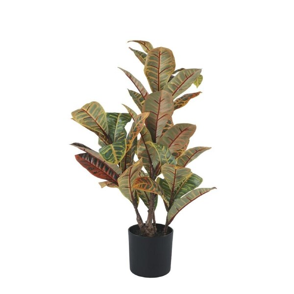 Artificial Potted Flaming Zebra (Codiaeum variegatum / crotons) 55cm