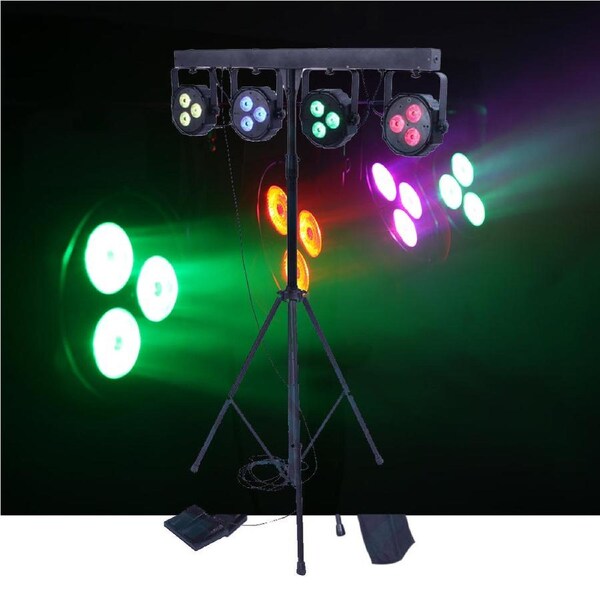 CR Lite Power Party Bar Stage Wash Package come with Stand and Carry Bag DJ 4 Bar LED Par can Pack 12x9W TRI Powerful LED