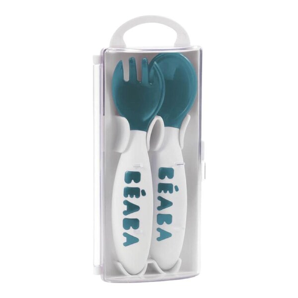 Beaba 2nd Stage Ergonomic Cutlery Set - Airy Green