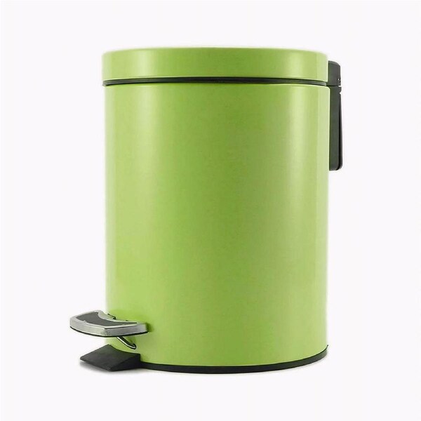 SOGA Foot Pedal Stainless Steel Rubbish Recycling Garbage Waste Trash Bin Round 12L Green