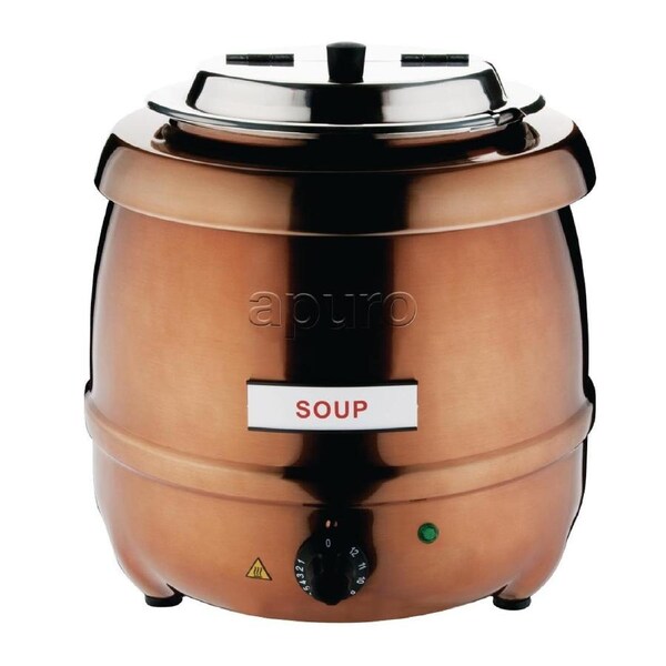 Apuro Copper Finish Soup Kettle - 10Ltr- Commercial