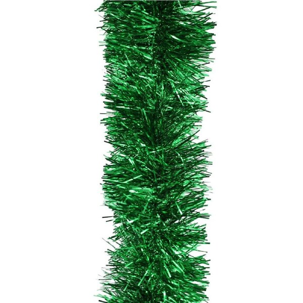 10m GREEN Christmas Tinsel 100mm wide