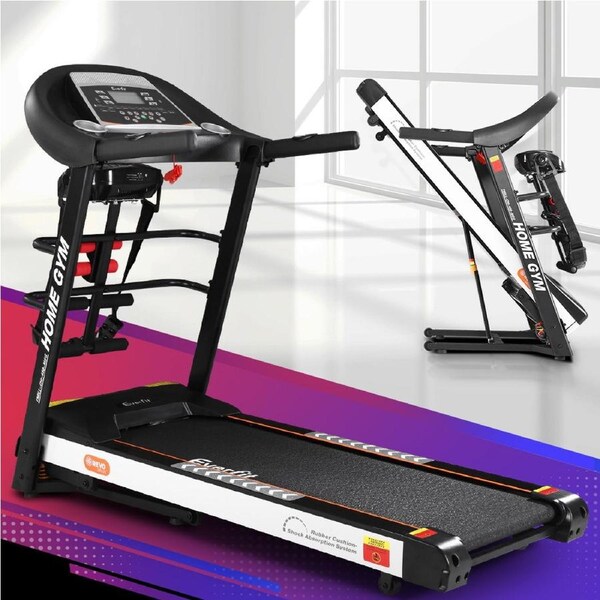 Everfit 45cm Treadmill Auto Incline 5 in 1 Foldable Run Machine with Sit Up Bar Massage Belt