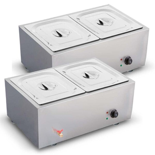 SOGA 2X Electric Bain-Marie Food Warmer 2×1/2 GN Pan