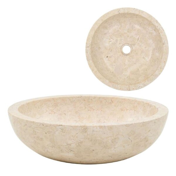 Sink 40x12 cm Marble Cream vidaXL