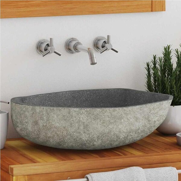 Basin River Stone Oval (45-53)x(34-41) cm vidaXL