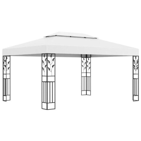 Gazebo with Double Roof 3x4 m White vidaXL