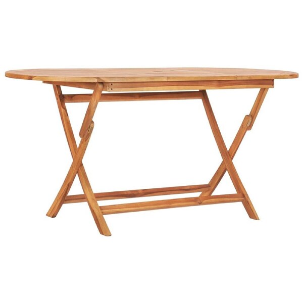 Folding Garden Table 160x80x75 cm Solid Teak Wood vidaXL