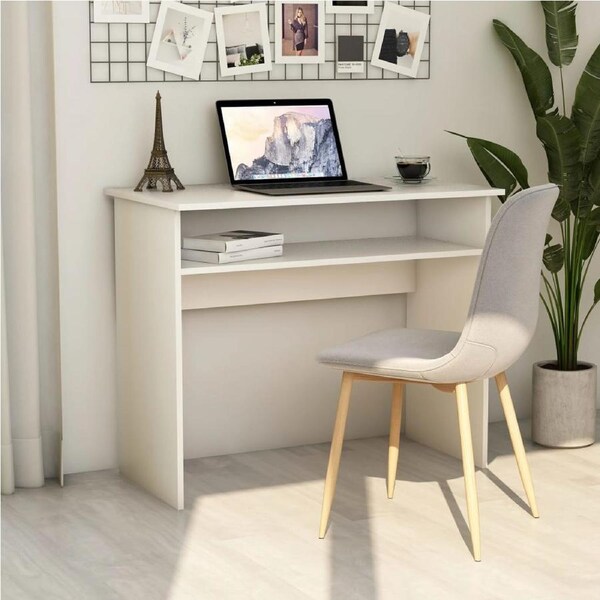 Desk White 90x50x74 cm Engineered Wood vidaXL