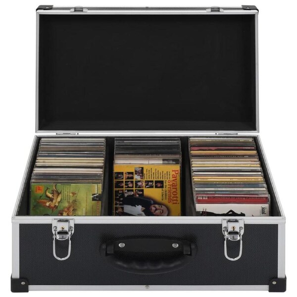 CD Case for 60 CDs Aluminium ABS Black vidaXL