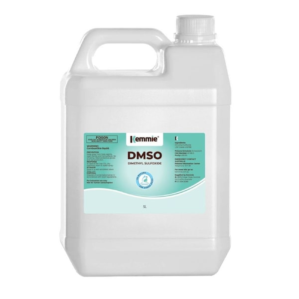 Kemmie 5L DMSO Liquid 99.9% Pure USP Grade Dimethyl Sulfoxide Solvent Bulk