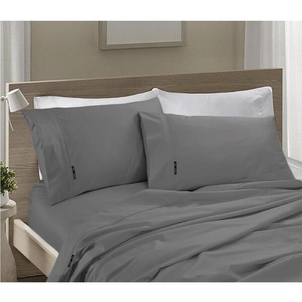 1200TC Anti-Bacterial & Hypoallergenic Silver Fibre Egyptian Cotton Sateen Sheet Set Queen / White