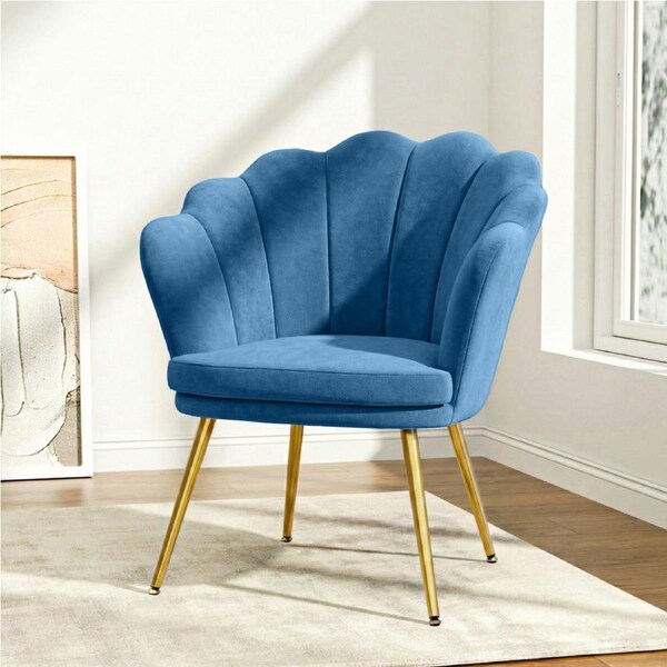 1x Artiss Armchair Velvet Blue Callista