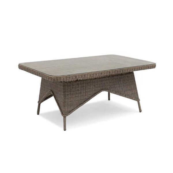 FurnitureOkay Rosebud Wicker Outdoor Low Dining Table - Brown
