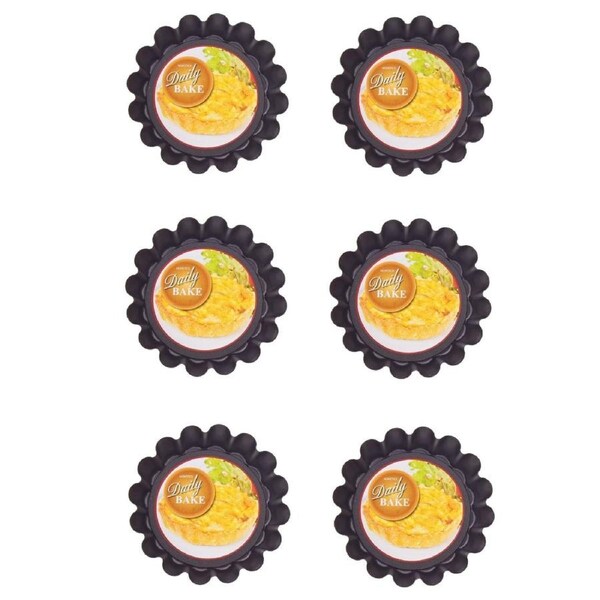 Daily Bake 12cm x 3cm Non Stick Mini Quiche Pan - Set of 6