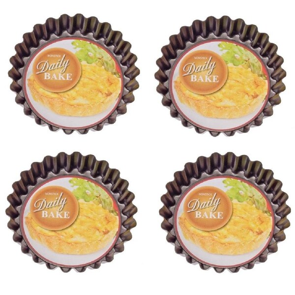 Daily Bake Mini-Quiche Pan With Loose Base 10cm x 2cm- Set of 4