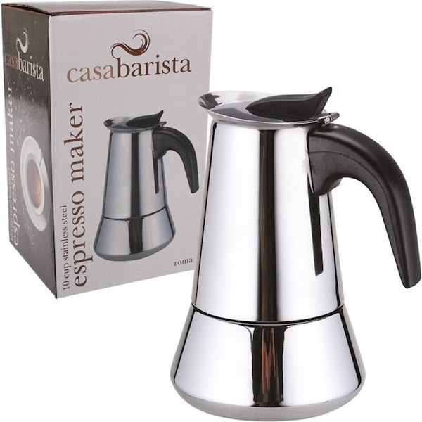 Casabarista Roma 10 Cup Stainless Steel Espresso Maker