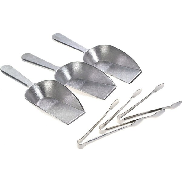 Trenton 6 Pack Lolly Bar Pack - 3 Sugar Tongs - 3 Flat Scoops