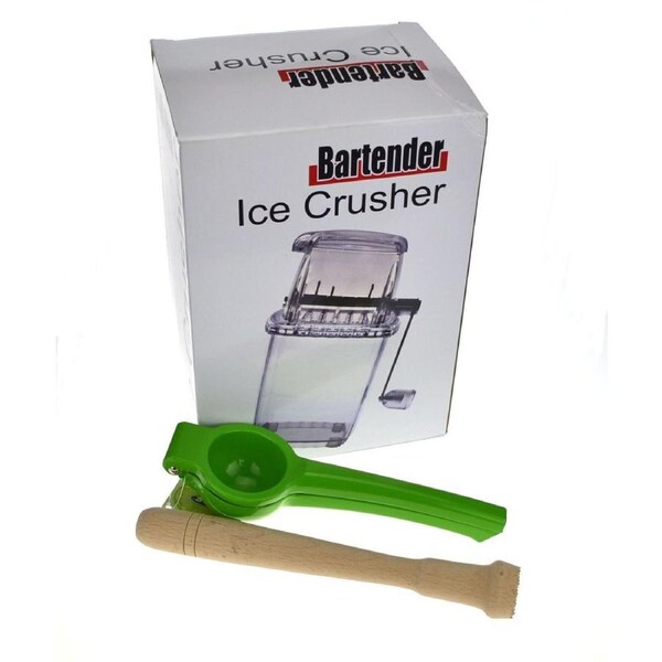 Bartender Summer Ice Pack - 1 Ice Crusher 1 Lime Squeezer 1 20cm Muddler