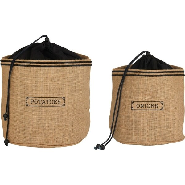 Pantry Hessian Preserving Bag Set - Potato and Onion