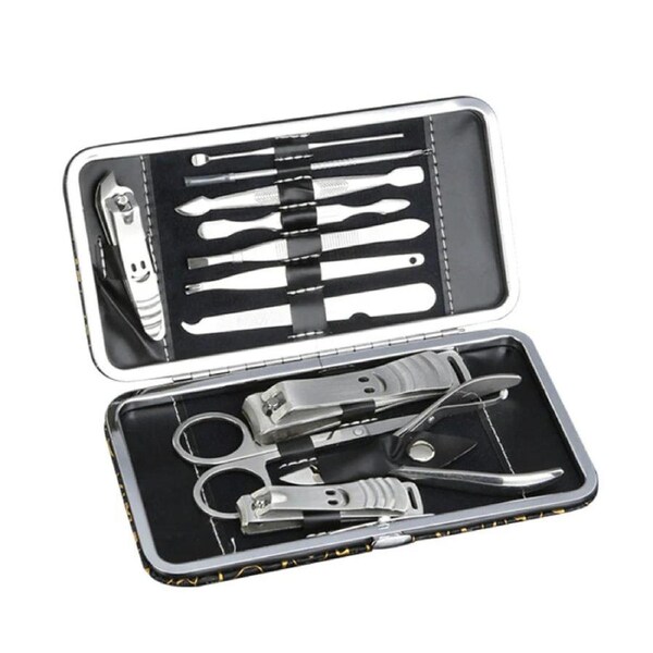 12 Pcs Manicure Pedicure Kit Nail Clippers Professional Grooming Set with Case