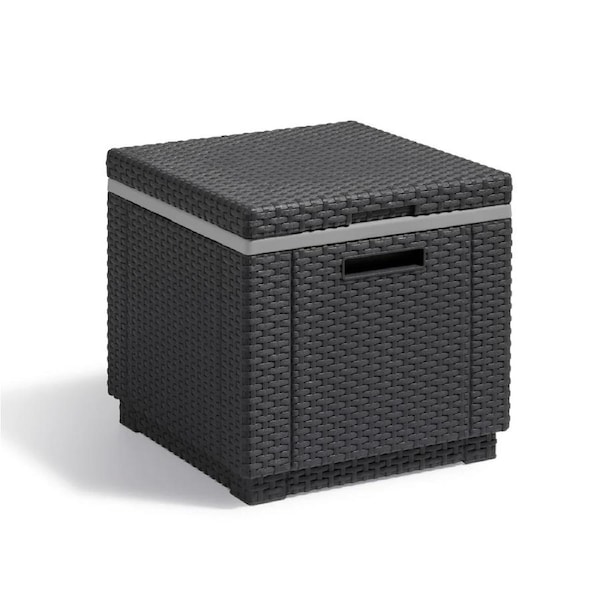 Keter Ice Cube Cooler - Side Table - Graphite/White