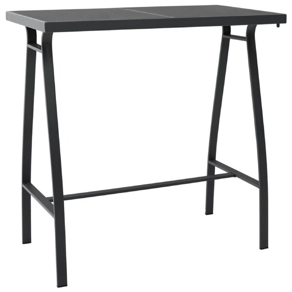 Garden Bar Table Black 110x60x110 cm Tempered Glass vidaXL