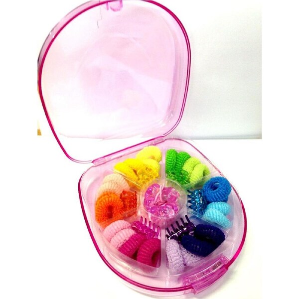 Kid Sparkling Hair Accessory Set Kit - Pink Platter