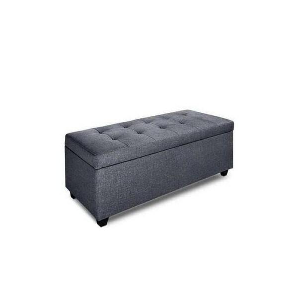 Large Fabric Storage Ottoman - Grey