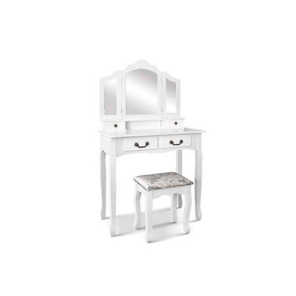 Dressing Table with Mirror - White